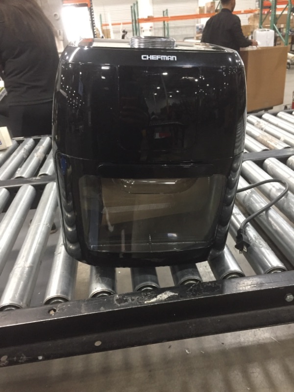 Photo 2 of **PARTS ONLY NOT FUNCTIONAL**
Chefman RJ38-6-RDO 6 Liter Multi-Function Air Fryer Rotisserie Dehydrator, Black