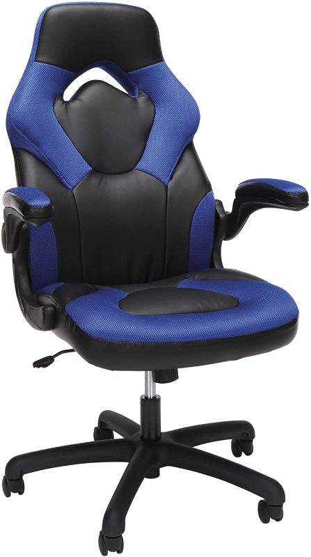 Photo 1 of OFM ESS Collection Racing Style Bonded Leather Gaming Chair, in Blue (ESS-3085-BLU)
