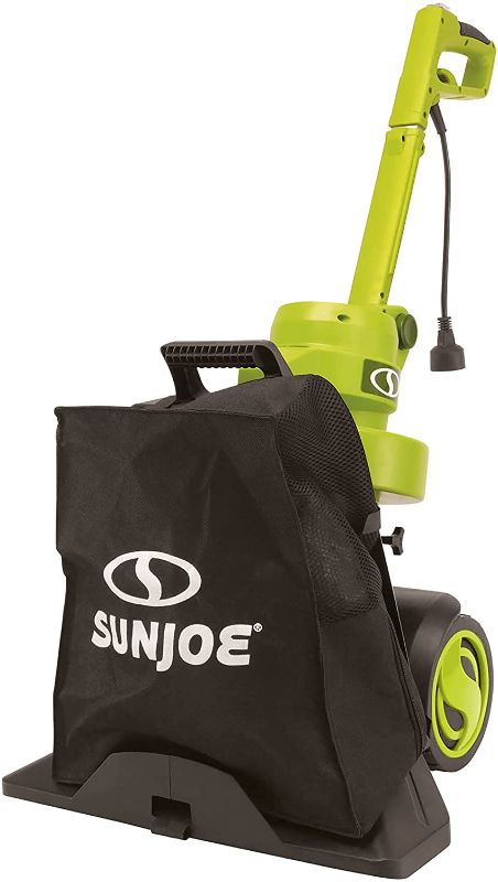 Photo 1 of Sun Joe SBJ803E-SJG 14-Amp Walk Behind Outdoor Corded-Electric Vacuum Blower & Mulcher, 15:1 Reduction Ratio, 600-CFM, 165-MPH Airspeed, Green
