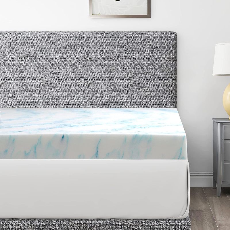 Photo 1 of 4 Inch Gel and Aloe Infused Memory Foam Mattress Topper, Twin
