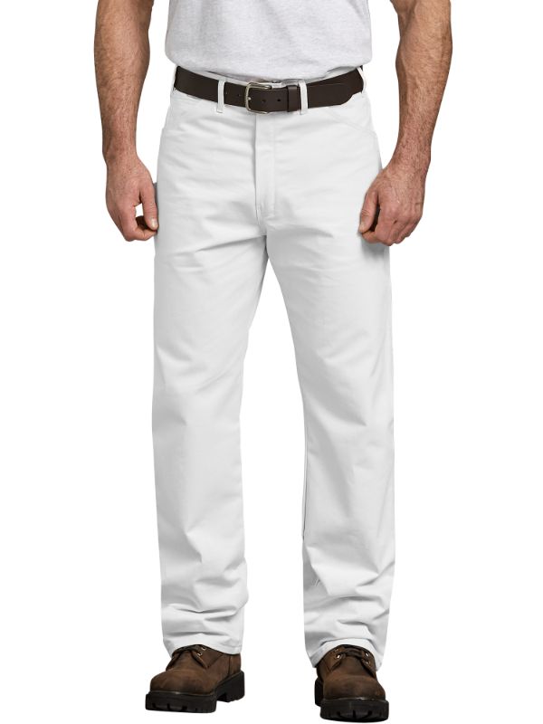 Photo 1 of Dickies Relaxed-Fit Straight-Leg Cotton Painter's Pants for Men - White - 31x30
