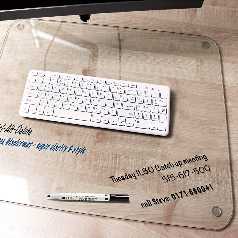 Photo 1 of Glaciermat Reinforced Glass Executive Desk Mat 19" x 24" (FCDE1924G)
