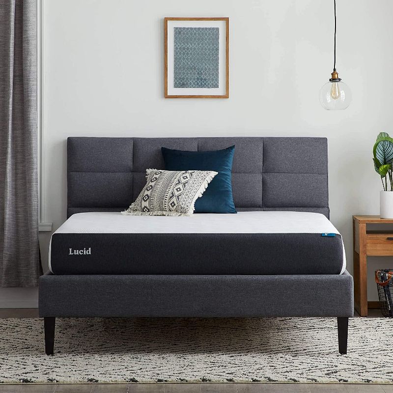 Photo 1 of Lucid 8 Inch Gel Memory Foam-Mattress – Firm Feel – Gel Infusion – Hypoallergenic Bamboo Charcoal – Breathable-Cover, FULL

