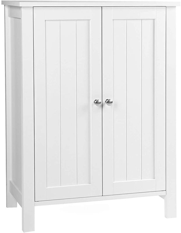 Photo 1 of *SEE notes*
VASAGLE Bathroom Floor Storage Cabinet with Double Door Adjustable Shelf, 23.6 x 11.8 x 31.5 Inches White UBCB60W
