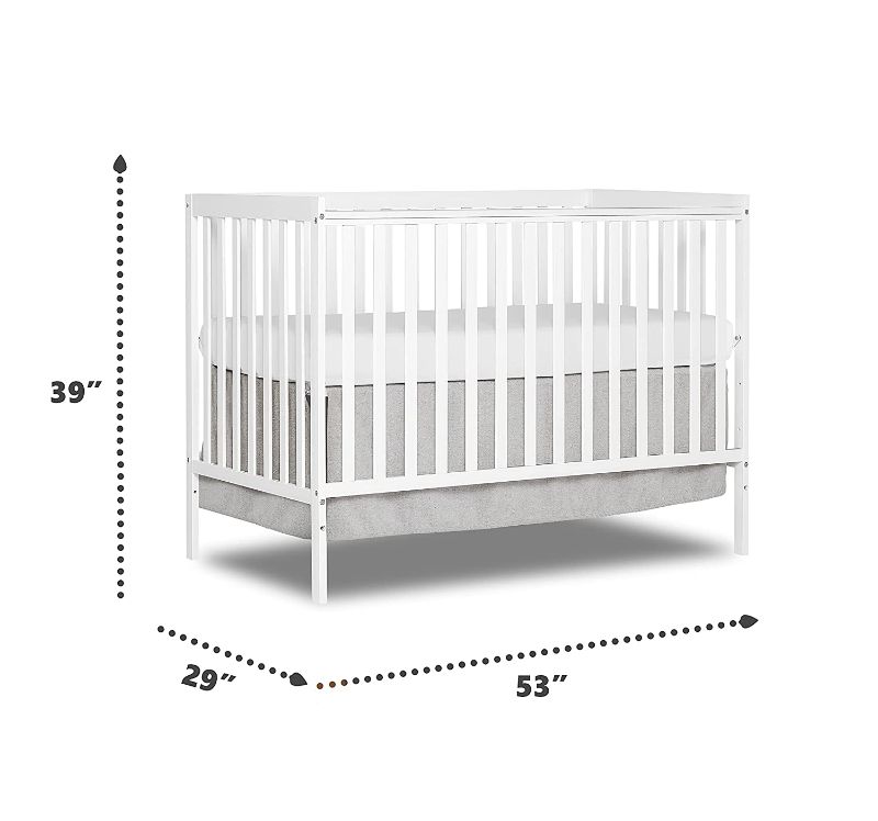 Photo 1 of Dream On Me Synergy 5-in-1 Convertible Crib in White, Greenguard Gold Certified
