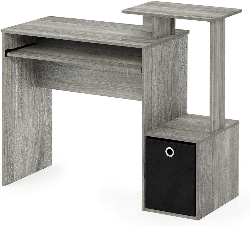 Photo 1 of *SEE last picture for damage*
FURINNO Econ Multipurpose Home Office Computer Writing Desk, French Oak Grey
