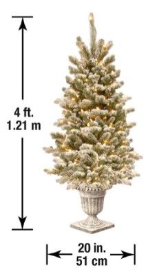 Photo 1 of *SEE last picture for damage*
National Tree Company 4-Foot Pre-Lit Snowy Sheffield Spruce Artificial Christmas Tree