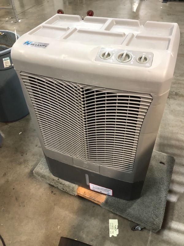 Photo 2 of *wheels in COMPARMENT under item*
Hessaire MC37M Portable Evaporative Cooler, 3100 Cubic Feet per Minute, Cools 950 Square Feet, 24 x 16 x 38 inches

