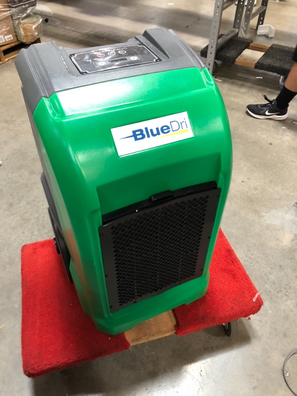 Photo 2 of BlueDri BD-76P Commercial Dehumidifier for Home, Basements, Garages, and Job Sites. Industrial Water Damage Equipment - Pack of 1, Green
