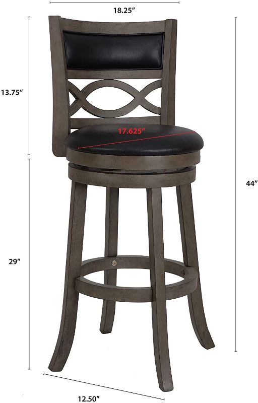 Photo 1 of *USED*
*MISSING manual*
New Classic Furniture New Classic Manchester Swivel Bar Stool, 29-Inch, Antique Grey/Black, 2 pk