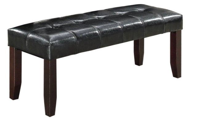 Photo 1 of *USED*
*SEE last picture for damage*
Black Faux Leather Dining Bench
