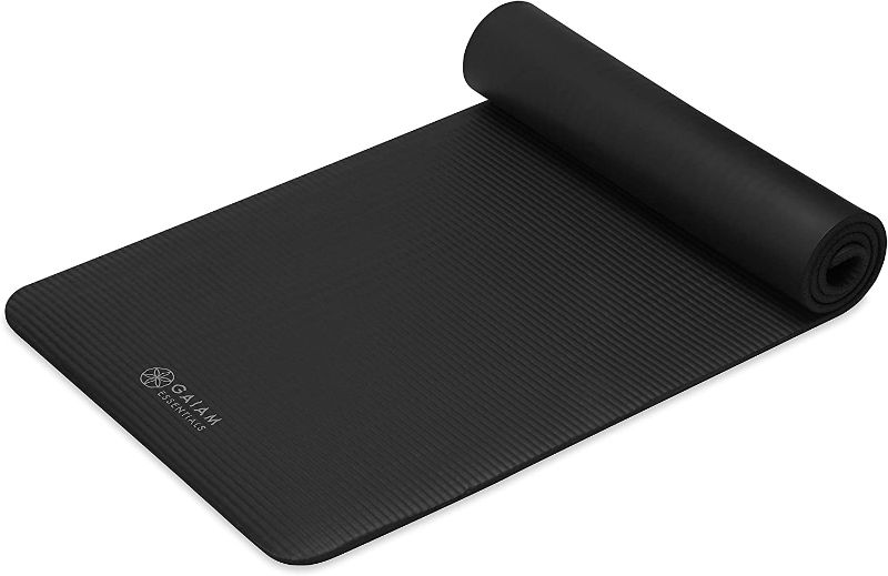 Photo 1 of *USED*
*SEE last picture for damage*
Gaiam Essentials Thick Yoga Mat Fitness & Exercise Mat with Easy-Cinch Yoga Mat Carrier Strap, 72"L x 24"W x 2/5 Inch Thick
