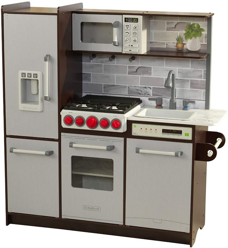 Photo 1 of *SEE notes*
KidKraft Uptown Elite Espresso Play Kitchen with EZ Kraft Assembly, Lights and Sounds, Working Ice Maker and Click and Turn Knobs ,Gift for Ages 3+, Large, 38.6 x 13.4 x 42.1 inches

