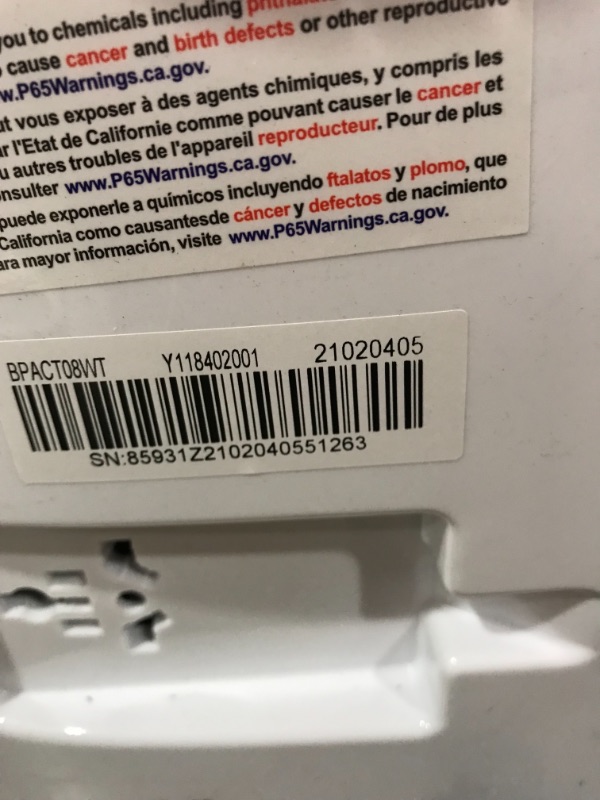 Photo 7 of *MISSING drain hose*
BLACK+DECKER BPACT08WT Portable Air Conditioner with Remote Control, 5,000 BTU DOE (8,000 BTU ASHRAE), Cools Up to 150 Square Feet, White
