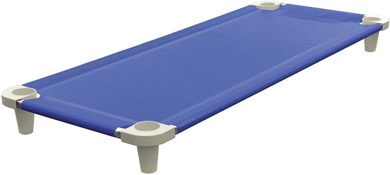 Photo 1 of Acrimet Premium Stackable Nap Cot (Stainless Steel Tubes) (Blue Cot - Grey Feet) (1 Unit)
