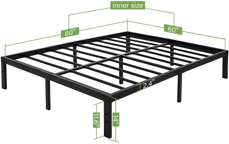 Photo 1 of *previously opened* 
*MISSING some hardware*
45MinST 14 Inch Reinforced Platform Bed Frame/3500lbs Heavy Duty/Easy Assembly Mattress Foundation/Steel Slat/Noise Free/No Box Spring Needed, Queen
