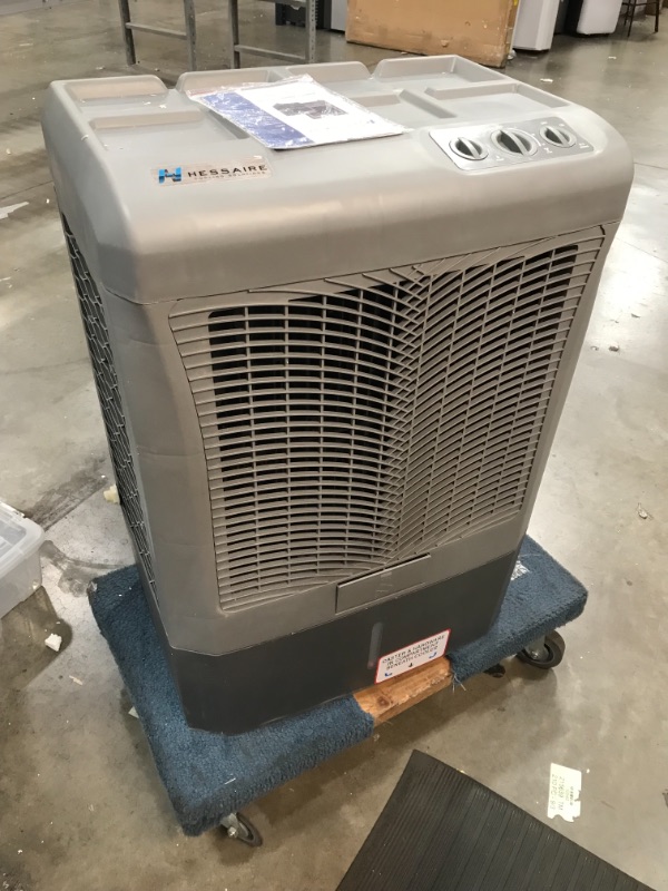 Photo 2 of *wheels in COMPARTMENT on bottom*
Hessaire MC37M Portable Evaporative Cooler, 3100 Cubic Feet per Minute, Cools 950 Square Feet
