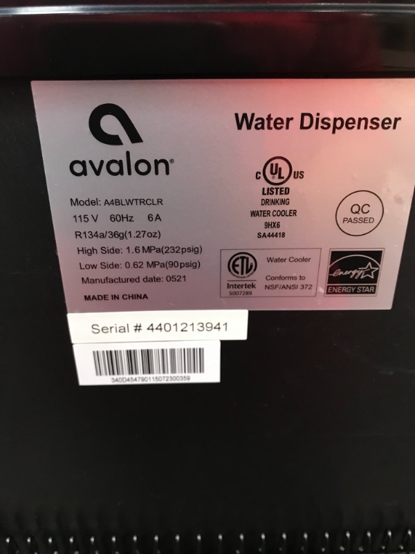 Photo 6 of Avalon Bottom Loading Water Cooler Water Dispenser with BioGuard- 3 Temperature Settings - Hot, Cold & Room Water, Durable Stainless Steel Construction, Anti-Microbial Coating- UL/Energy Star Approved, ?13 x 12 x 41 inches

