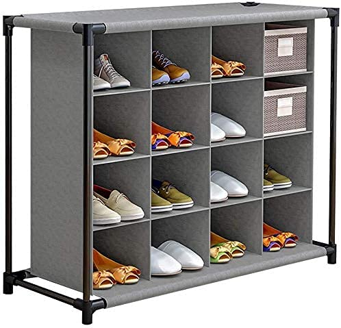 Photo 1 of 4 Tier 16-Pair Shoe Rack Cubby Organizer, Free Standing Shoe Storage Shelf,Shoe Rack
