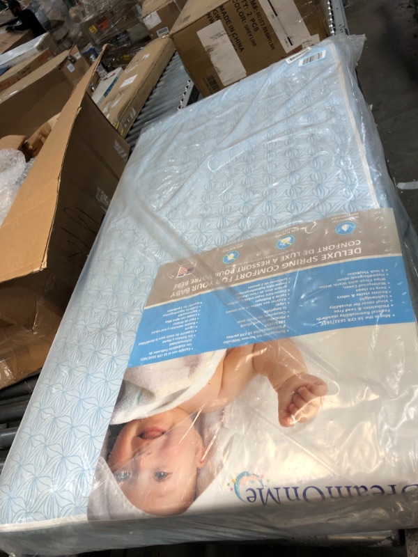 Photo 2 of Dream On Me Moonlight Crib and Toddler 130 Coil Mattress