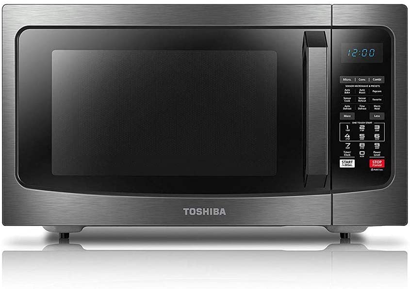 Photo 1 of Toshiba EC042A5C-BS Countertop Microwave Oven with Convection, Smart Sensor, Sound On/Off Function and LCD Display, 1.5 Cu Ft, Black Stainless Steel
