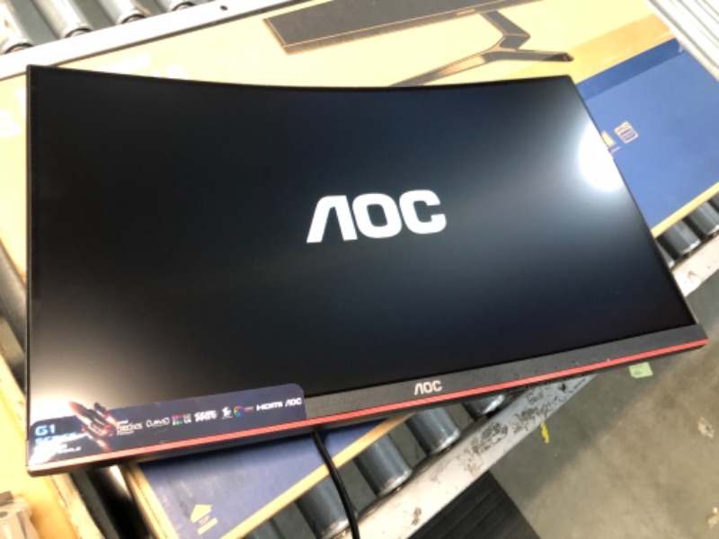 Photo 2 of AOC C24G1 24" Curved Frameless Gaming Monitor, FHD 1080p, 1500R VA panel, 1ms 144Hz, FreeSync, Height adjustable, VESA, 3-Year Zero Dead Pixels Black
