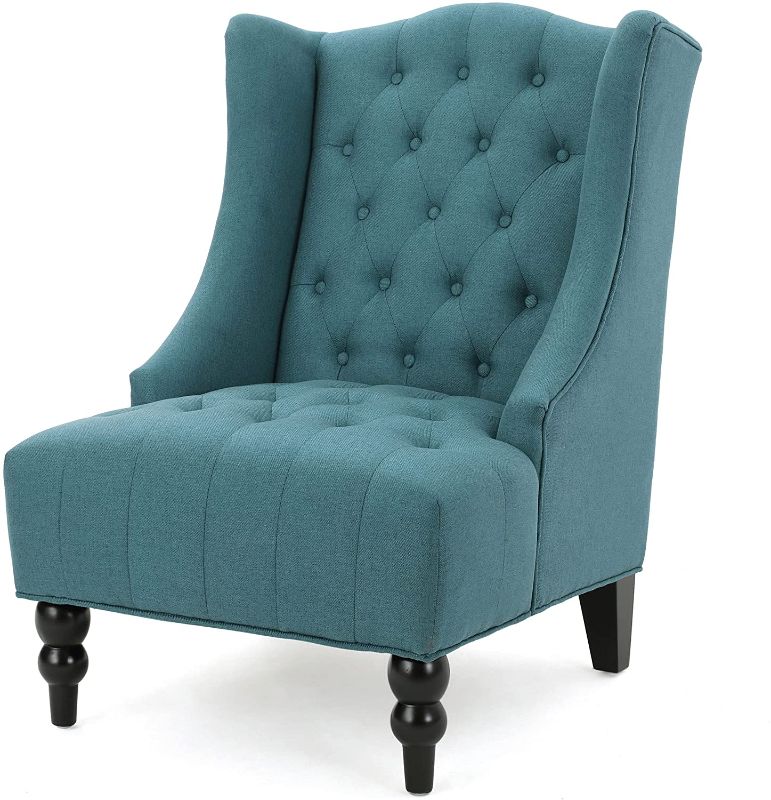 Photo 1 of Christopher Knight Home Toddman High-Back Fabric Club Chair, Dark Teal
