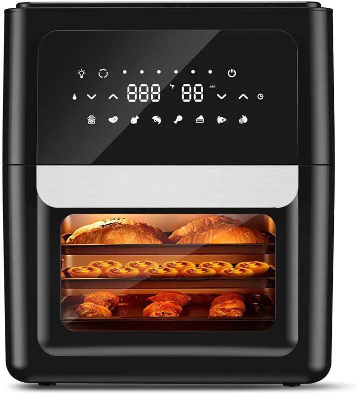 Photo 1 of Air Fryer Oven 13QT XXXL with 41 Recipes, 360° Spin Fan Super-Heated Cyclonic Air, 1700W Fast Cook 8 Cooking Presets and 9 Accessories for Large Family, 1-Year-Warranty

