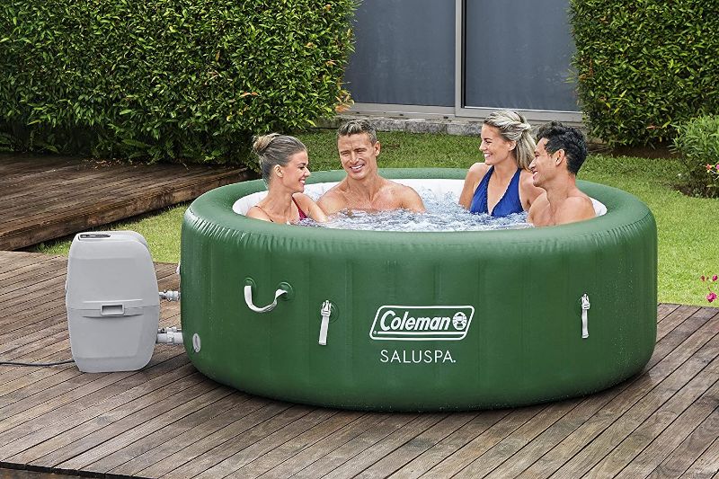 Photo 1 of Coleman 90363E SaluSpa Inflatable Hot Tub Spa, Pack of 1, Green & White
