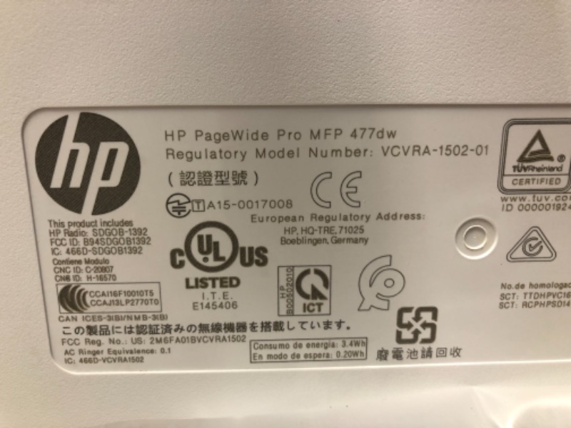 Photo 4 of **ERROR CODE** HP PageWide Pro 477dw Color Multifunction Business Printer with Wireless & Duplex Printing (D3Q20A)

