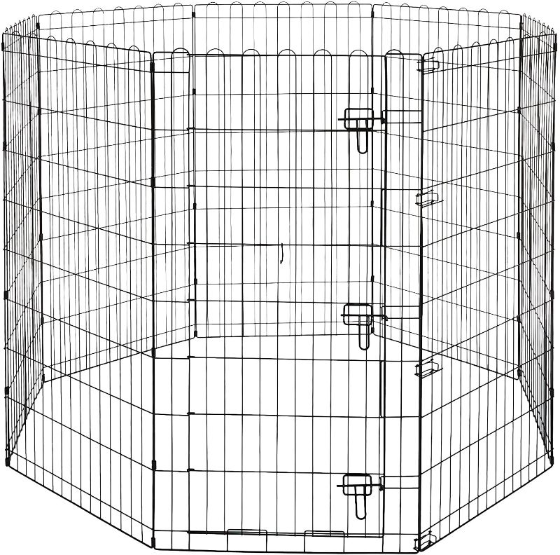 Photo 1 of Amazon Basics Foldable Metal Pet Exercise and Playpen, (Large, 48'')
