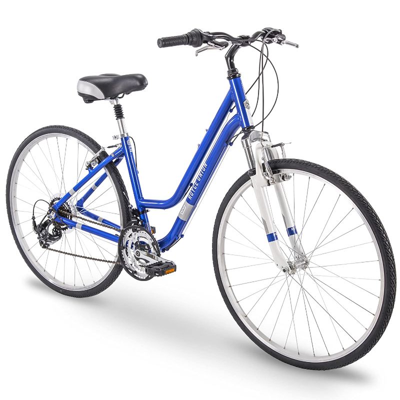 Photo 1 of 700c Royce Union RMY Womens 21-Speed Hybrid Comfort Bike, 15" Aluminum Frame, Pearl Blue
