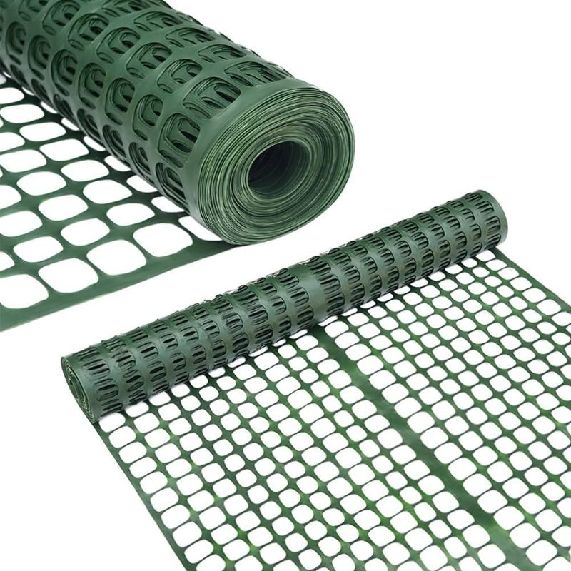 Photo 1 of Abba Patio Snow Plastic Roll Temporary Safety Construction Mesh Fence Outdoor for Gardening, Yard, Patio, Pet, Poultry, Green, 4X100 ft, 1.7"X1.7"
