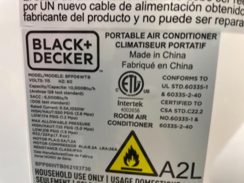 Photo 3 of BLACK+DECKER 6,000 BTU Portable Air Conditioner
