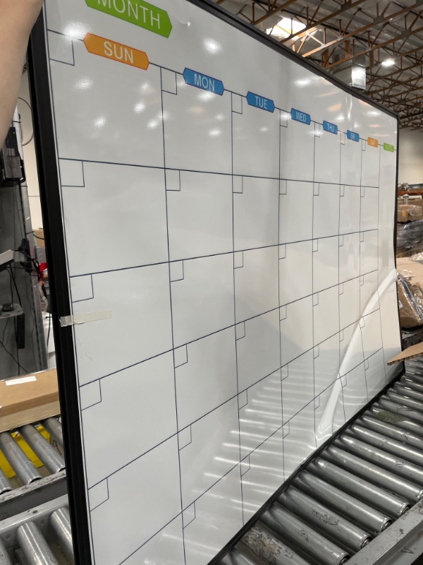 Photo 3 of JILoffice Large Dry Erase Calendar Whiteboard - Magnetic White Board Calendar Monthly 60 X 40 Inch, Black Aluminum Frame Wall Mounted Board for Office Home and School
