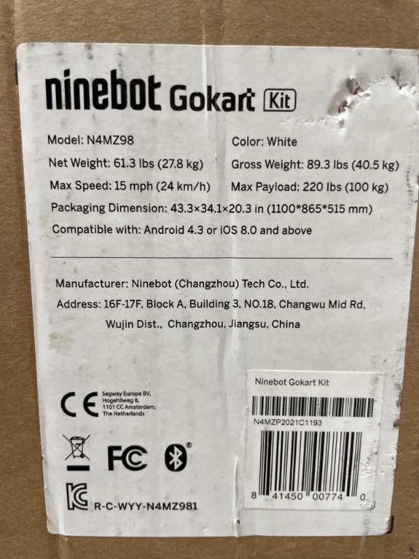 Photo 1 of Segway Ninebot Electric GoKart Drift Kit, Outdoor Racer Pedal Car, Ride On Toys (Not Included Ninebot S)
