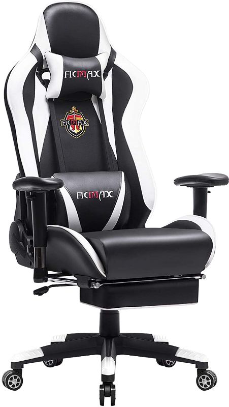 Photo 1 of Ficmax Massage Gaming Chair Racing Style Office Chair with Footrest Reclining Computer Chair for Gaming, High Back Pro Gamer Chair for E-sport, Large Gaming Desk Chair with Headrest and Lumbar Support
