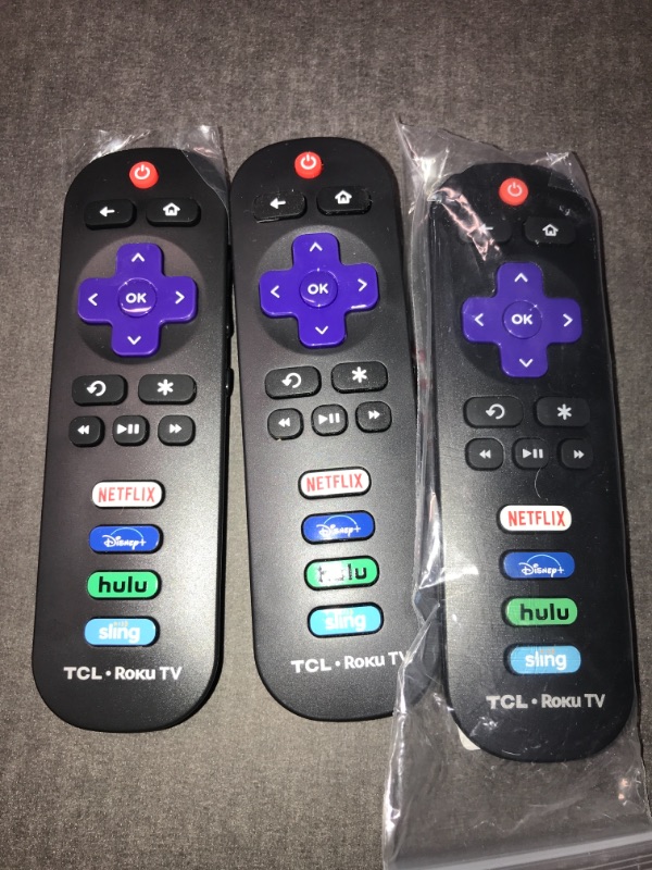 Photo 2 of pack of 3-Universal Replacement Remote for TCL Roku Smart TV with Netflix, Amazon, HBO Now, and Sling
 