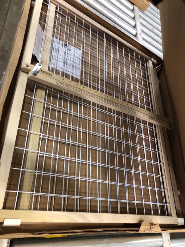 Photo 1 of 50" Wide Extra Wide Wire Mesh Baby Gate: Installs in Extra Wide Opening in Second Without damaging Wall. Pressure Mount. Fits 29.5"-50" Wide (32" Tall, Sustainable Hardwood)
