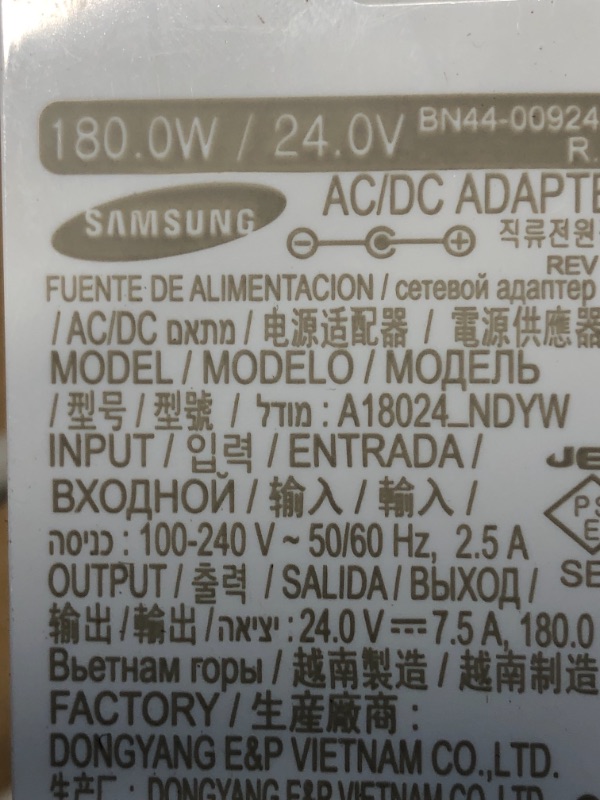 Photo 3 of Original SAMSUNG A18024_NDYW Power Adapter Cable Cord Box Adaptor
