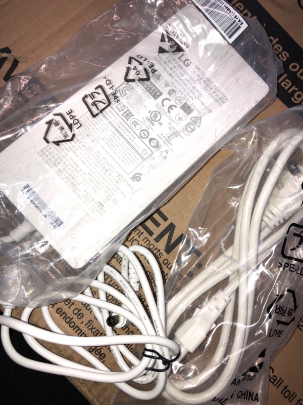 Photo 2 of LG AC Adapter White 210W 19.5V 10.8A Acc-LATP1 for LG LED/LCD/TV LG 32BL95U LG 32UL950-W LG 32BL75U-W LG 32BL75U-W+ Black Cord
