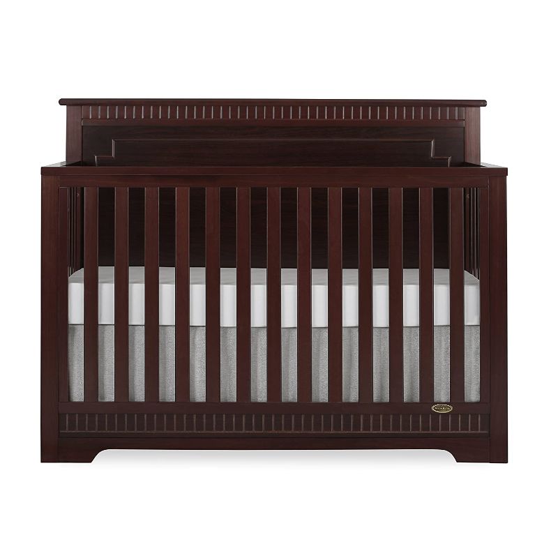 Photo 1 of DreaDream On Me Morgan 5-in-1 Convertible Crib in Cherry, Greenguard Gold Certified, 55x30x44.5 Inch (Pack of 1)
m on Me Morgan 5 in 1 Convertible Crib, Cherry