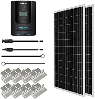 Photo 1 of Renogy 200 Watt 12 Volt Monocrystalline Solar Starter 20A Rover MPPT Charge Controller/Mounting Z Brackets/Tray Cable/Adaptor Kit, 200W Panel
