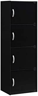 Photo 1 of **INCOMPLETE***
HODEDAH IMPORT 4-Shelf Bookcase Cabinet, Black