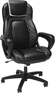 Photo 1 of OFM ESS Collection Racing Style SofThread Leather High Back Office Chair, White
