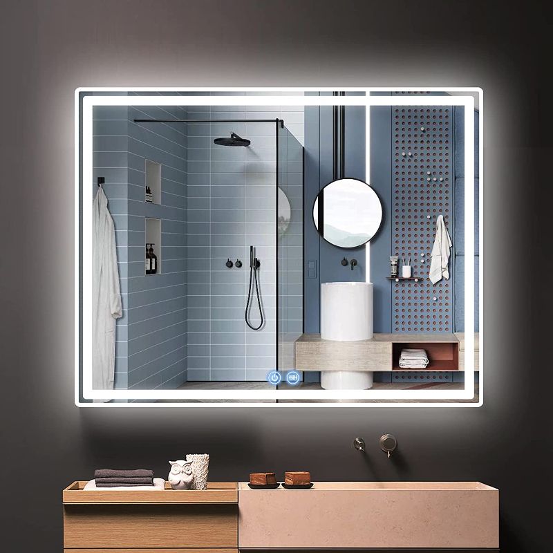 Photo 1 of ***STOCK PHOTO FOR REFERNECE ONLY***
36 x 28 Inch Bathroom Mirror Led Mirror with Lights Anti-Fog

