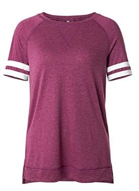 Photo 1 of 2 pack Womens Short Sleeve Tops Round Neck Striped Tee Shirt 
