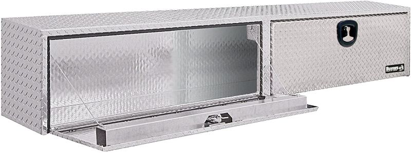 Photo 1 of Buyers Products 1701556 Diamond Tread Aluminum Topsider Truck Box with T-Handle Latch, 16 x 13 x 88 Inch
