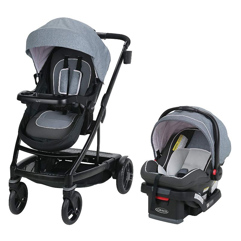 Photo 1 of Graco Uno2Duo Baby Single Double Stroller & Infant Car Seat Travel System, Hazel