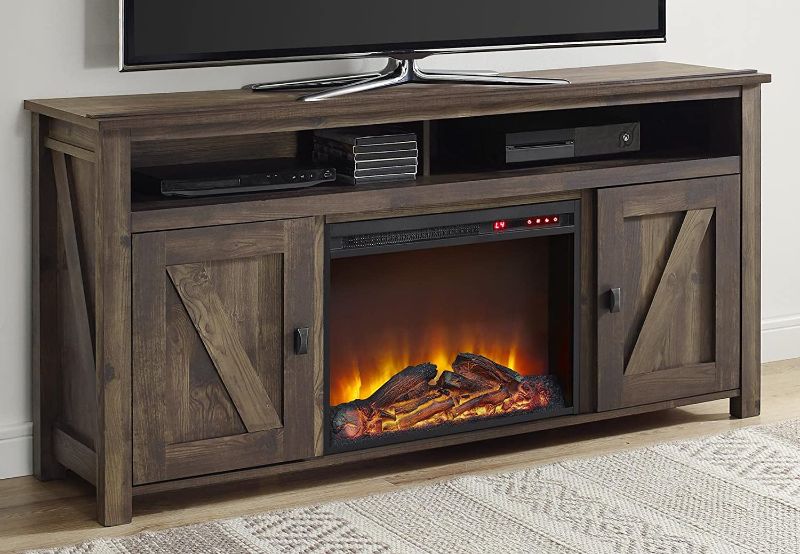 Photo 1 of Ameriwood Home Farmington Electric Fireplace TV Console for TVs up to 60", Rustic
